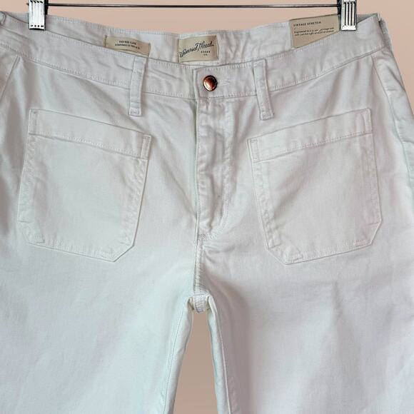 Universal Thread High Rise Flare White Denim Jeans Women Size 14 Vintage Stretch - Picture 4 of 12